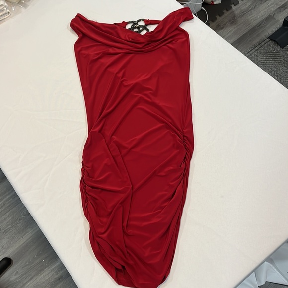 Red Open Back Dress - Picture 3 of 5